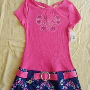 Girls jersey dress with butterfly size 12 NWT